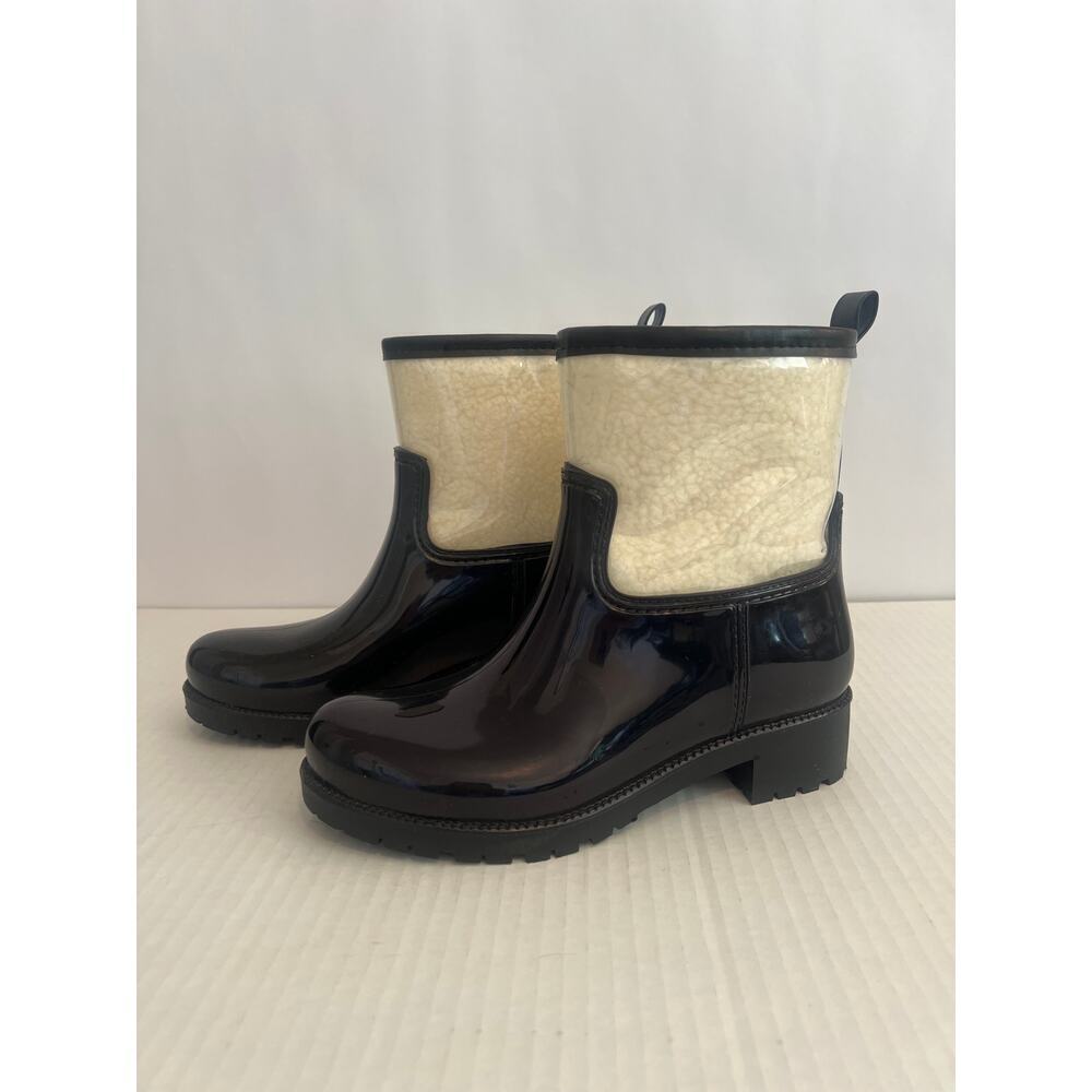 Charter Club Trudyy Water Resistant Rain Boots Black with Sherpa Fleece Size 8